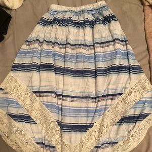 Different shades of blue skirt